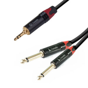 Cable 2x 6.35mm mono jack to 3.5mm jack